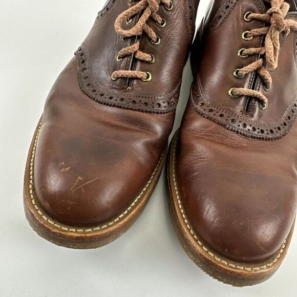 Johnston And Murphy Brogue Brown Leather Oxford Lace Up Vibram USA Mens 8.5 M main image 7